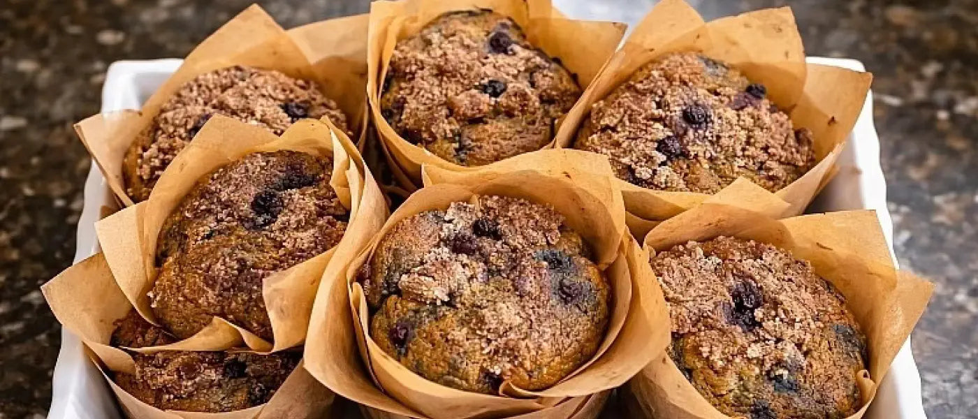 Catie's HTB Blueberry Muffins with Sprout Powder Crumble