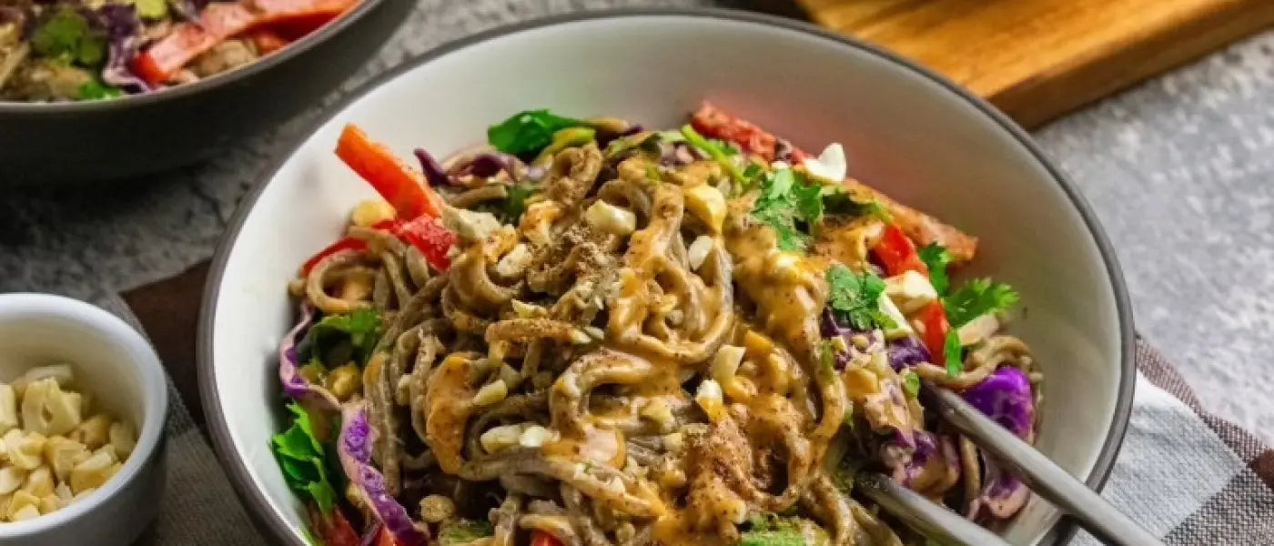 Soba noodle salad with HTB peanut dressing