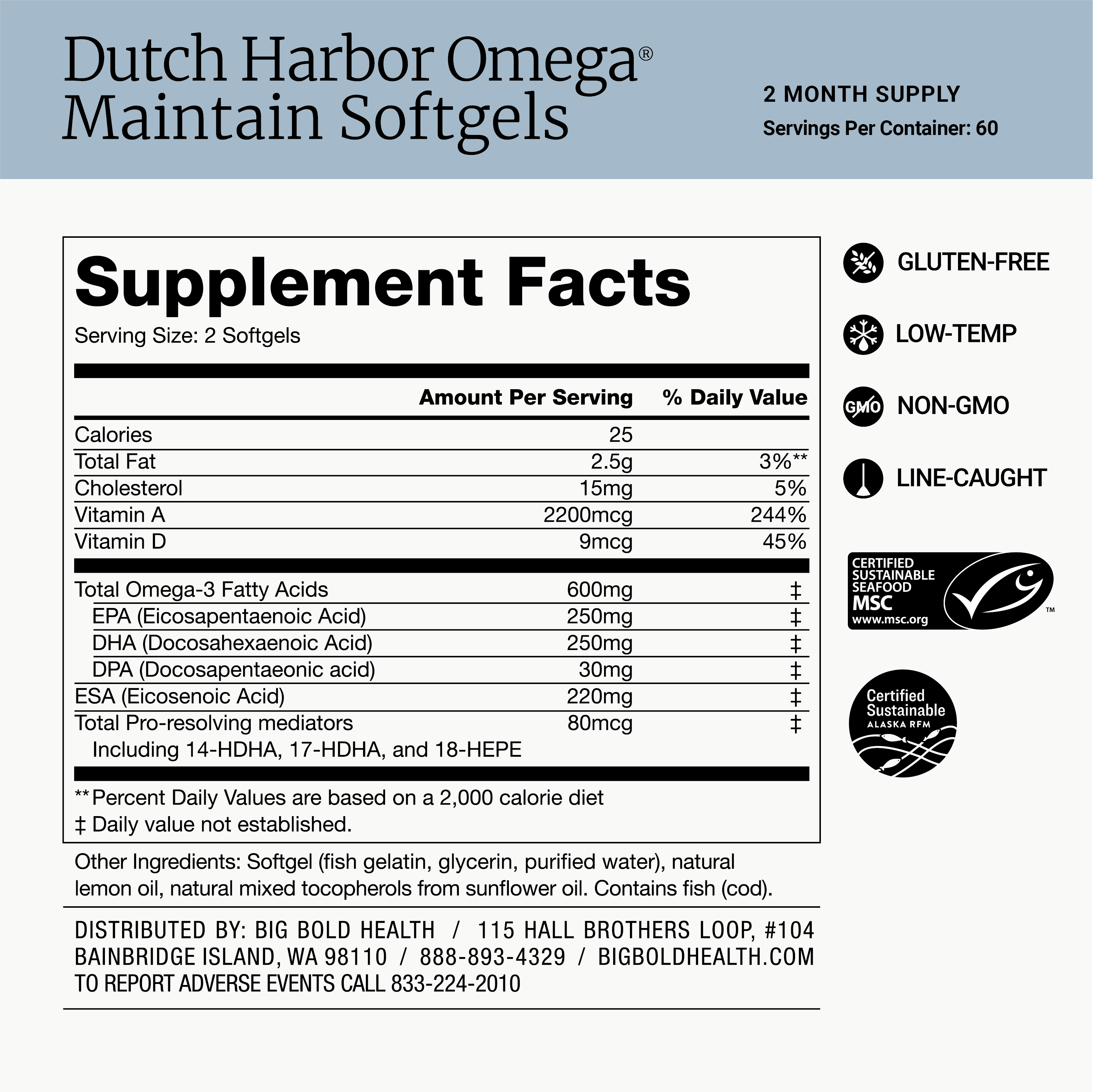 Dutch Harbor Omega® Maintain Softgels