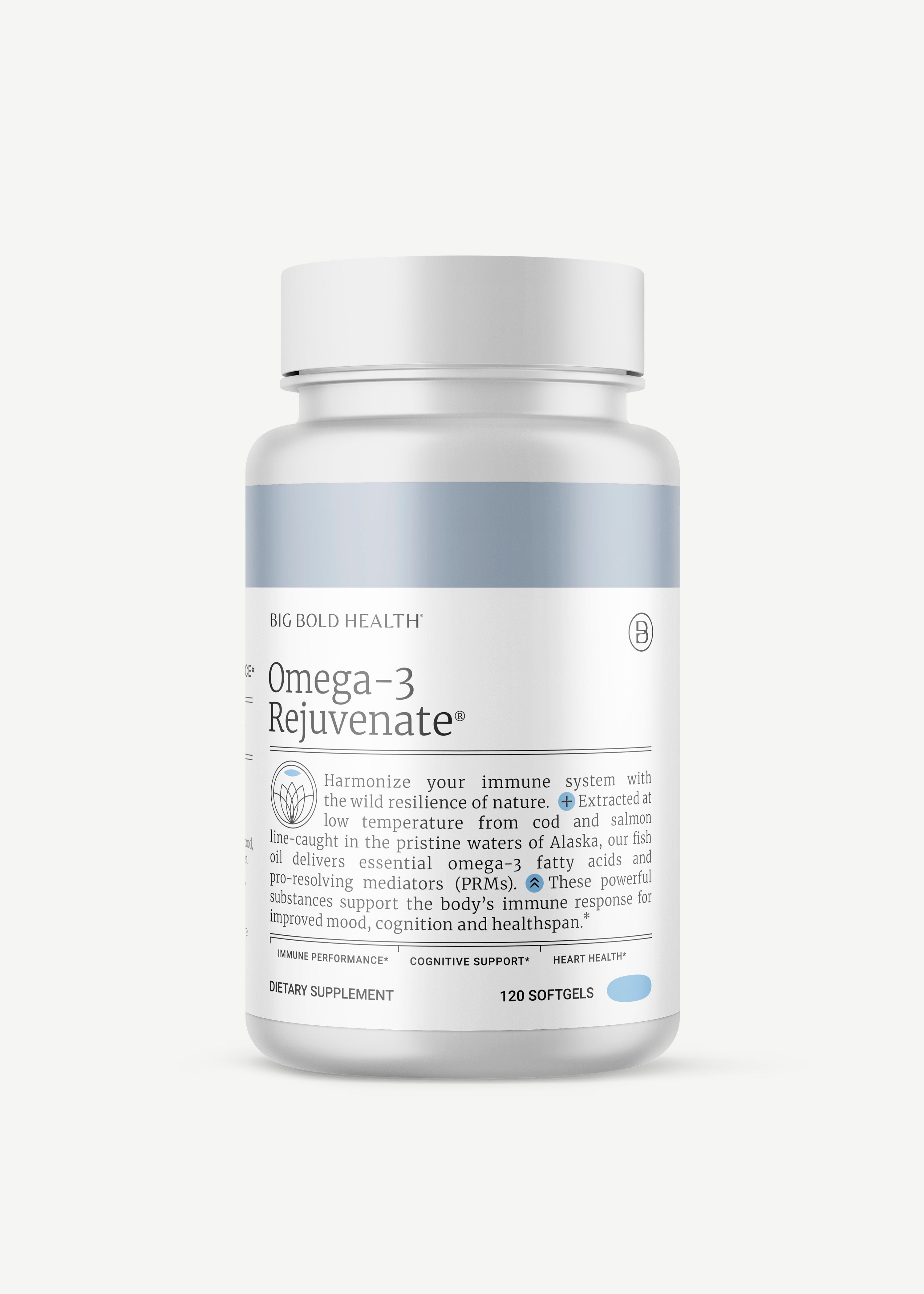 HTB Rejuvenate supplement bottle with capsules and wooden backdrop.