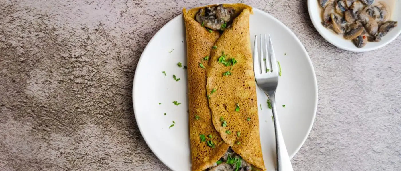 Chef Lee's creamy mushroom crêpes