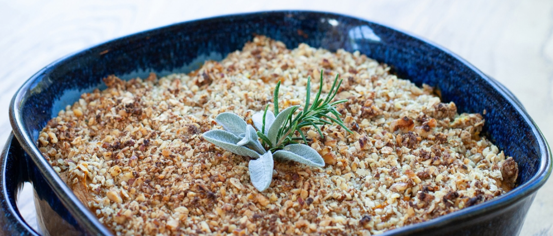 Sweet Potato Casserole with Nutty HTB Crumble
