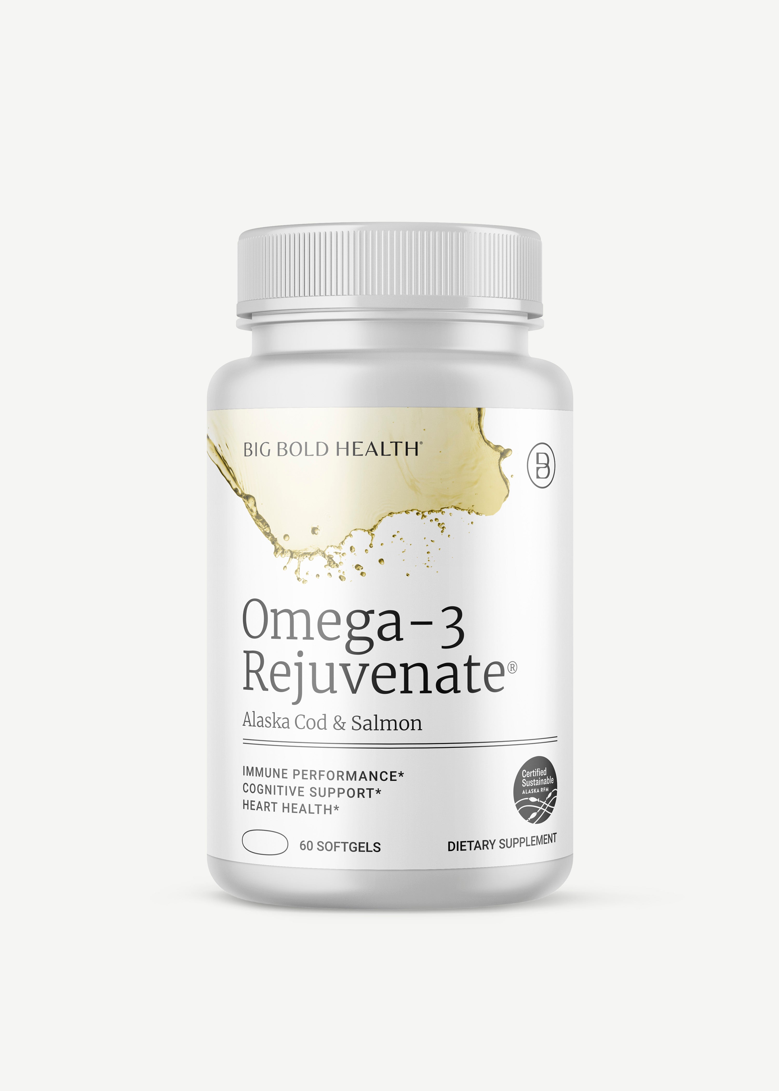 HTB Rejuvenate supplement bottle with capsules and wooden backdrop.