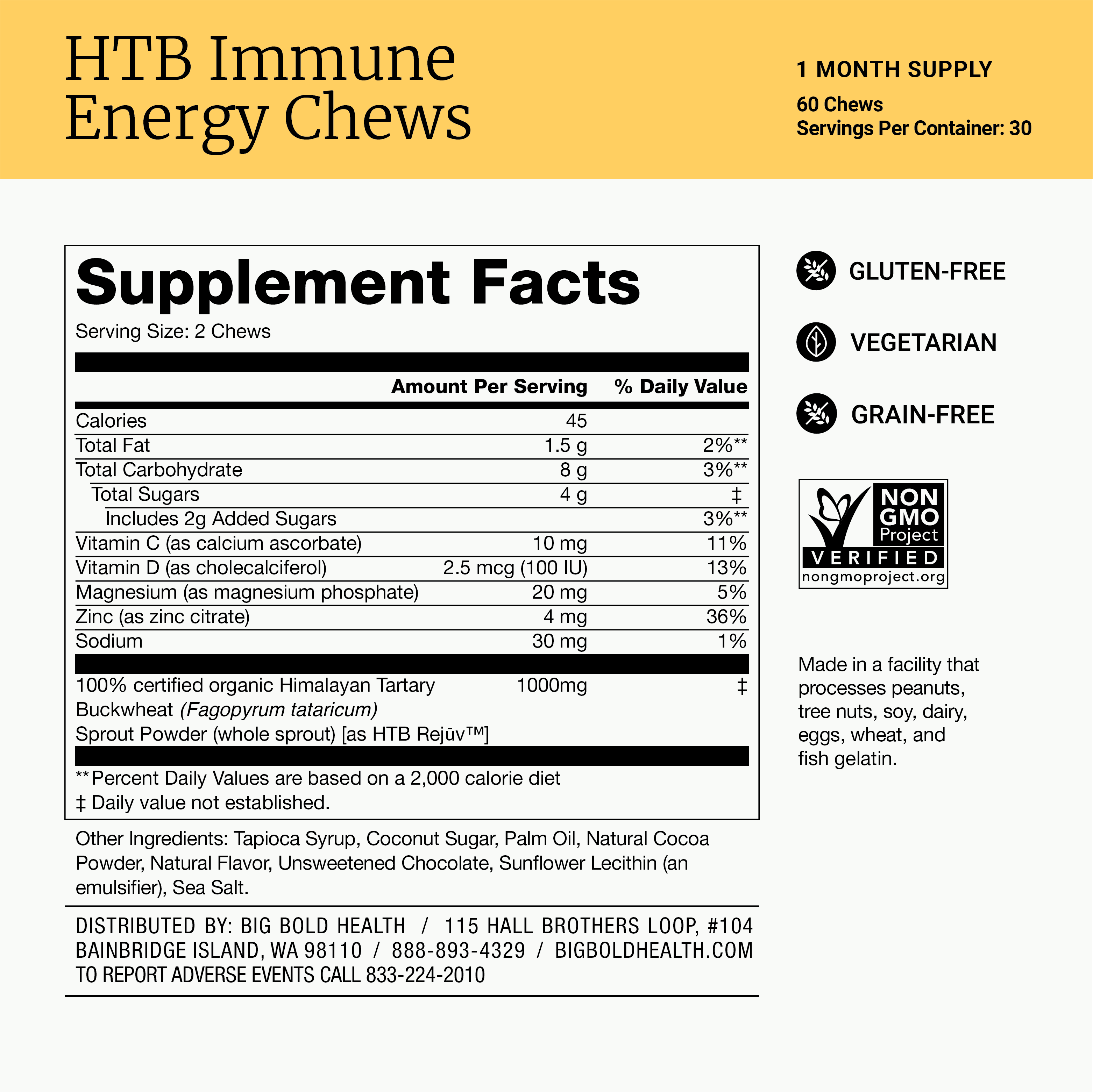 HTB Rejuvenate supplement bottle with capsules and wooden backdrop.