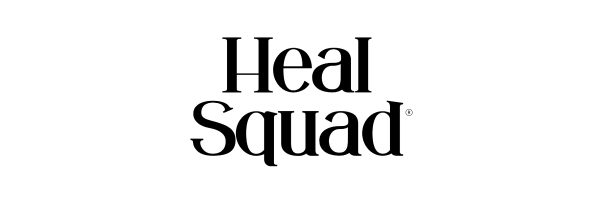 Heal Squad logo in black on white background